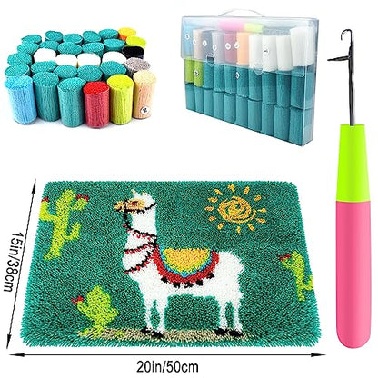 MGahyi Latch Hook Rug Kits for Adults, DIY Crochet Yarn Rugs Hooking Craft Kit with Color Preprinted Pattern Design for Kids Adults and Beginners