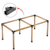 FMhotu 4x4 Pergola Brackets Kit, Glossy Black Steel 4 Way Right Angle Corner Bracket for 4x4 Wood Beams (Actual Size: 3.5×3.5inch), Post Base FMhotu