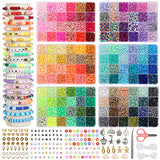 QUEFE 15000pcs, 144 Colors Clay Beads, Charm Bracelet Making kit for Girls 8-12, Polymer Heishi Beads for Jewelry, for Crafts Christmas Gifts QUEFE