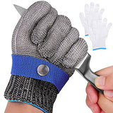 Herda Level 9 Cut Proof Gloves Chainmail Gloves Kitchen Gloves for Fish Meat Cutting Wood Carving Whittling Oyster Shucking Safety Butcher Work (XL) Herda