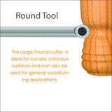 Savannah Carbide Turning Tool Large Size (3 Piece Set - All 3 Turning Tools) Includes Diamond Shape, Round and Square Turning Tools With Comfort Grip Savannah