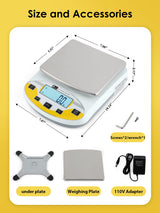 CGOLDENWALL Precision Lab Scale 5000gX0.01g Analytical Electronic Balance Digital Laboratory Scale Precision Jewelry Scales Kitchen Weighing CGOLDENWALL