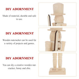 BESTOYARD Unfinished Wooden Nutcracker 20cm Christmas Nutcracker Unpainted Blank Nutcracker Soldier with Swords Figures Wooden Christmas Table BESTOYARD