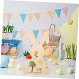 KOMBIUDA 6pcs Rabbit Shaped Wood Chips Graffiti Wooden Slices Wood Cutouts Easter Unfinished Wood Easter Bunny Cutouts unpainted Easter Cutouts Wood KOMBIUDA