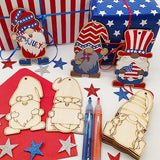 48 Sets Unfinished Gnome Wooden Ornament Crafts Hanging Gnome Cutout Slices Decorations Blank Wooden DIY Craft Kits Painting for All Festival Generic