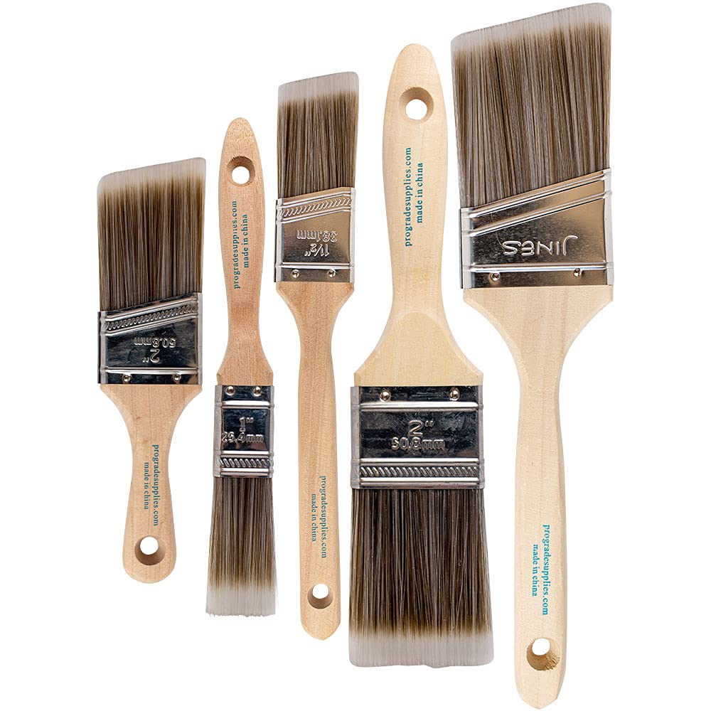 Pro Grade - Paint Brushes - 5 Ea - Paint Brush Set - WoodArtSupply