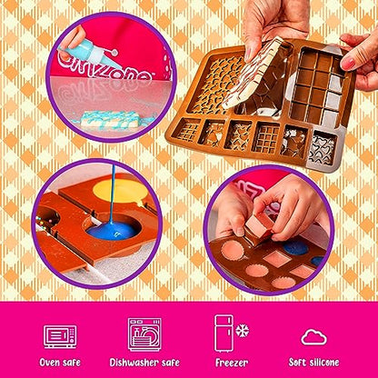 GirlZone Little Choco Delights Maker Kit, Chocolate Making Kit with Candy Bar Molds to Make Your Own Chocolate Bar, Exciting Christmas Crafts for - WoodArtSupply