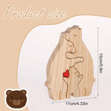 Personalized Family Name Puzzle, 3 Bears Wooden Bear Puzzle Decorative Wooden Bear Puzzle Creative Birthday Gifts for Mom Parents Home Decor Mothers BOXOB