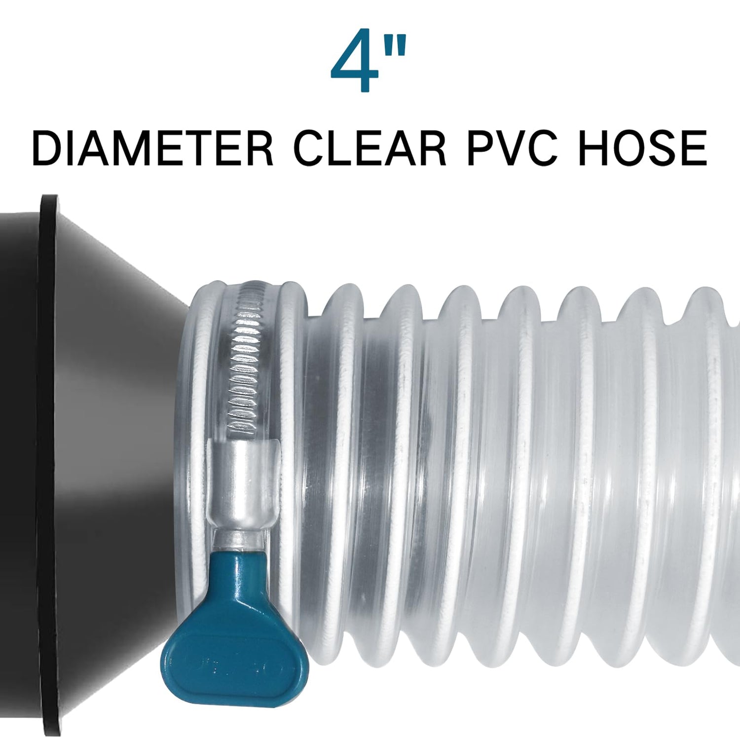 Heavy PVC Dust Collection Hose 4" x 10', Puncture Resistant PVC Dust Collection Hose with Carbon Steel Wire Coil, Flexible Clear PVC Fume Collection Qucship