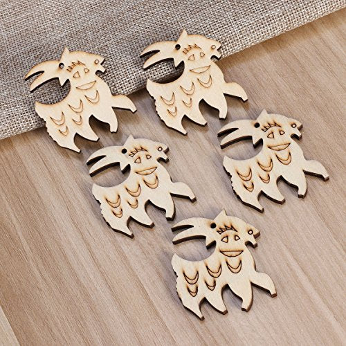 SUPVOX 10Pcs Unfinished Wood Cutout Wooden Goat Shape Natural Wood Pieces for DIY Arts Crafts Projects SUPVOX
