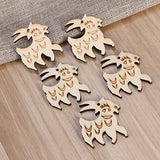 SUPVOX 10Pcs Unfinished Wood Cutout Wooden Goat Shape Natural Wood Pieces for DIY Arts Crafts Projects SUPVOX