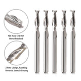 CNC Router Bits 1/8" Shank CNC Bit End Mill 1/16" Cutting Dia Flat Nose Carbide Endmill Two Flute Spiral Upcut Milling Cutter Tool Set for Wood PVC HOZLY