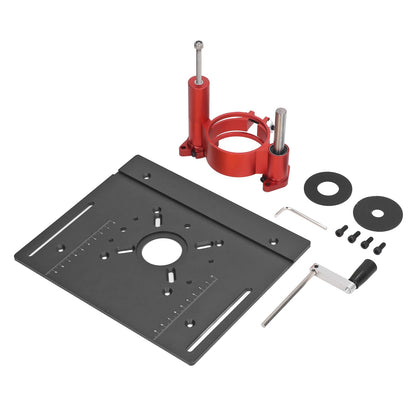 Router Lift System Kit, Router Table Insert Plate with Router Lift, Rings and Screws, Mounting Base Plate for Woodworking (Black) - WoodArtSupply