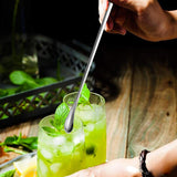 Delove Long Stainless Steel Cocktail Stirrers Stir Cocktail Drink Swizzle Stick Beverage Coffee Stirring Spoon- Mixing Spoon- Tiny Salt Condiment Delove