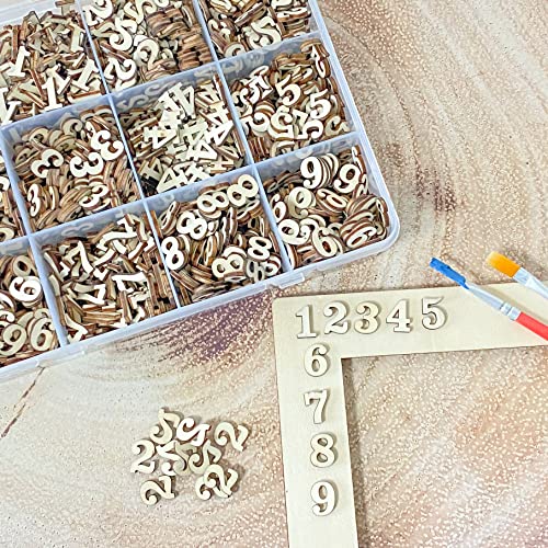 Cregugua 1692 Pieces 15mm Mini Wooden Numbers 9/16 inch Tiny Unfinished Wood Numbers 0-9 for DIY Scrapbooking Crafts - WoodArtSupply