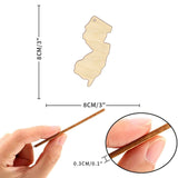 State of New Jersey Wood Craft,Unfinished Wooden Cutout Art,DIY Wood Sign, Inspirational Farmhouse Wall Plaque,Rustic Home Decor for Bedroom Kitchen Arupkeer