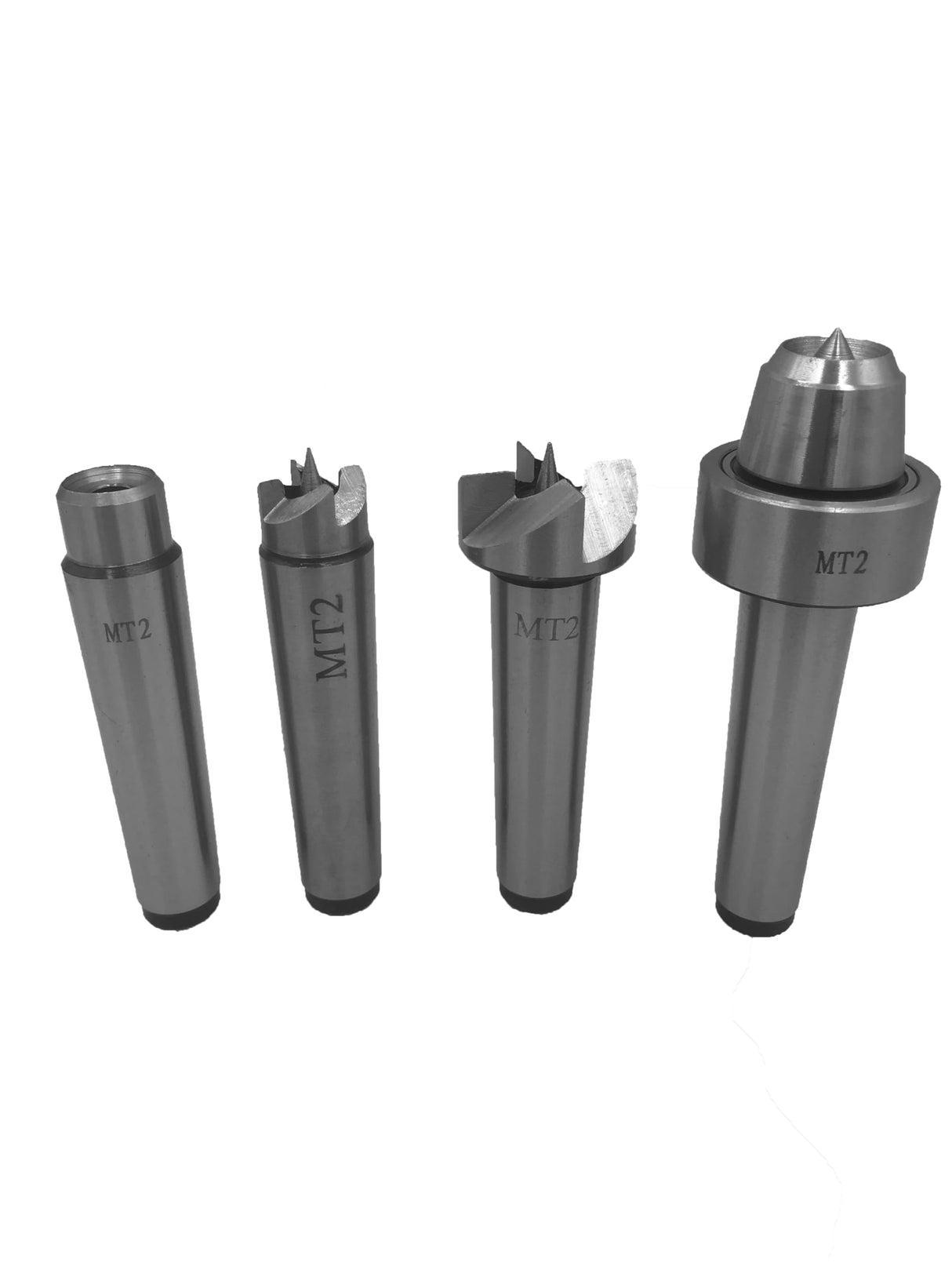 MT2 Live Center Wood Lathe Drive Spur Cup 4pcs Set with 2Pcs Extra Replacement Tips with Good Quality Wooden Box Almhs