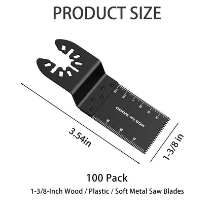 TrivdPro 100Pcs Oscillating Tool Blades Professional Universal Oscillating Saw Blades Wood Multitool Blades Compatible with Dewalt, Milwaukee, - WoodArtSupply