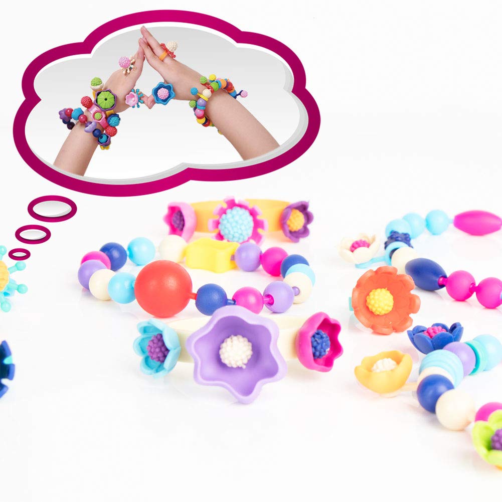 BIRANCO. Pop Beads, Jewelry Making Kit - Arts and Crafts for Girls 3-7 Years Old, Snap Beads Toys - Necklace, Bracelet, Ring Creative DIY Set - 520 BIRANCO.
