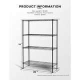 HCY 4-Tier Wire Shelving Unit Storage Shelves Shelf Organizer 54inx36inx14in Heavy Duty Metal Rack NSF Height Adjustable for Laundry Bathroom Kitchen HCY