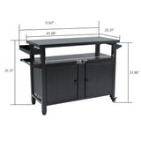 Kozyard BBQ Grill Storage Cart/Bin, Grill Carts Outdoor Storage Cabinet with Wheels, Metal Grill Table Kitchen Dining Table Cooking Prep BBQ Table Kozyard