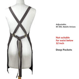 Sturdy Thick Professional Artist Apron, Cross Back + Fasten/Quick Release Buckle + 6 Pockets with 1 Zipper Pocket + 2 Towel Loops For Artist Kitchen, Aiden Brothers