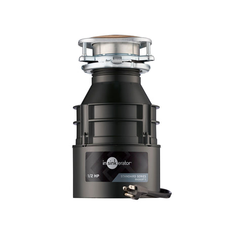 InSinkErator Badger 5 Garbage Disposal with Power Cord, Standard Series 1/2 HP Continuous Feed Food Waste Disposer, Badger 5 W/C, No Size, Black/Gray InSinkErator