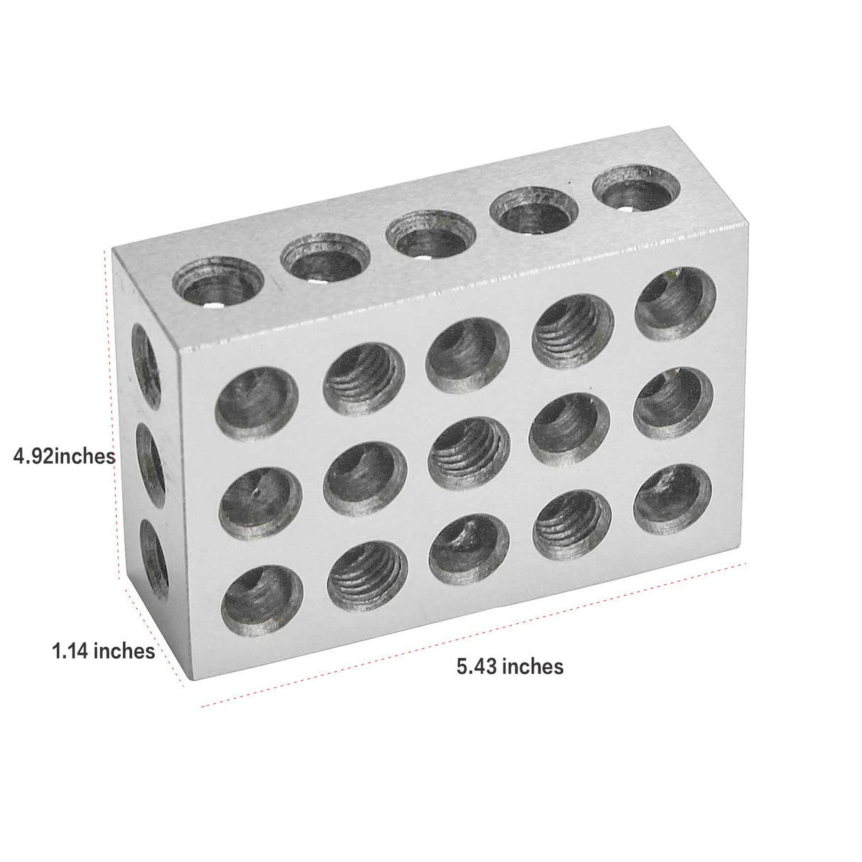HFS (R) 1 Pair 123 Blocks 1-2-3 Ultra Precision .0002 Hardened Steel with 23 Holes HFS