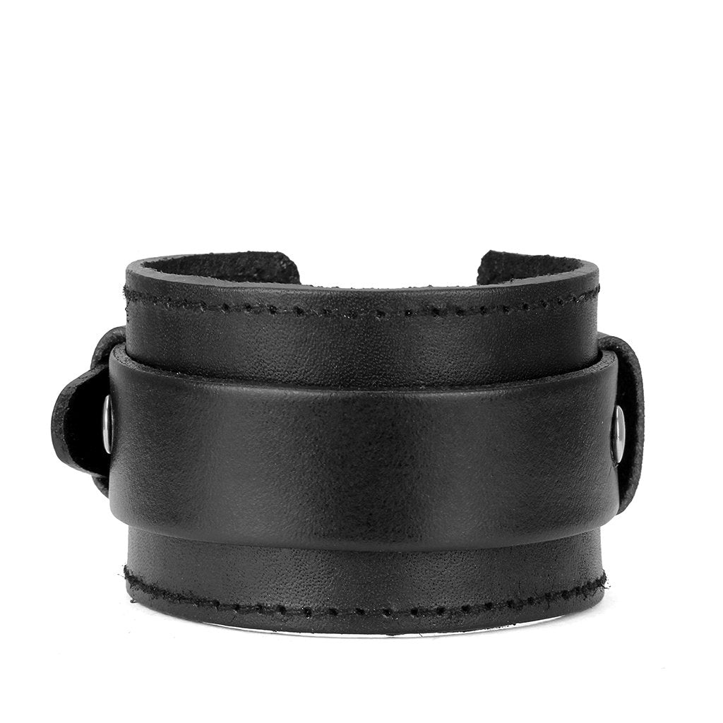 GelConnie Punk Leather Cuff Bracelet Braided Bracelets Rock Leather Wristbands Adjustable Gothic Wrap Bracelet for Men, Women LPB322-Black - WoodArtSupply