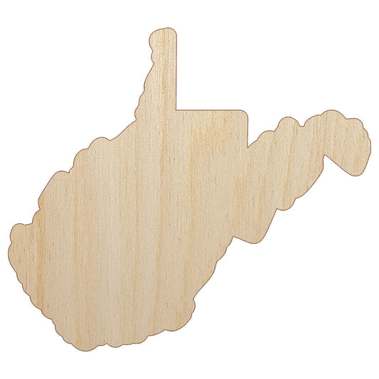 West Virginia State Silhouette Unfinished Wood Shape Piece Cutout for DIY Craft Projects - 1/4 Inch Thick - 6.25 Inch Size - WoodArtSupply