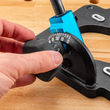 Rockler Drill Guide w/Chuck Key - Full-Size Drill Press Accessories for Small Shops - 0° to 60° Angle Drill Guide w/Easy-to-Read Protractor Scale - ROCKLER