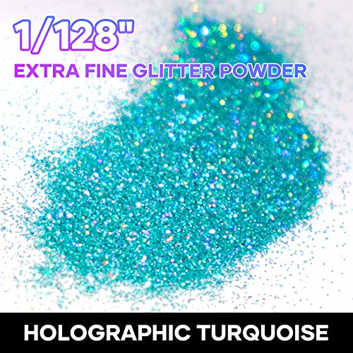 HTVRONT Holographic Fine Glitter - Black Gliter 200g/7oz Extra Fine Glitter  for Crafts, Shaker Jar Ultra Fine Glitter for Resin, Portable Iridescent