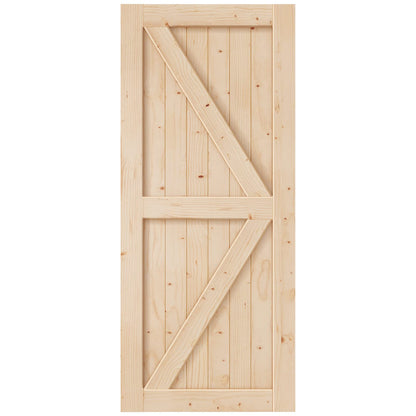 EaseLife 36in x 84in Sliding Barn Wood Door,Interior Doors,DIY Assemblely,Solid Natural Spruce Panelled Slab,Easy Install,Apply to Rooms & Storage - WoodArtSupply