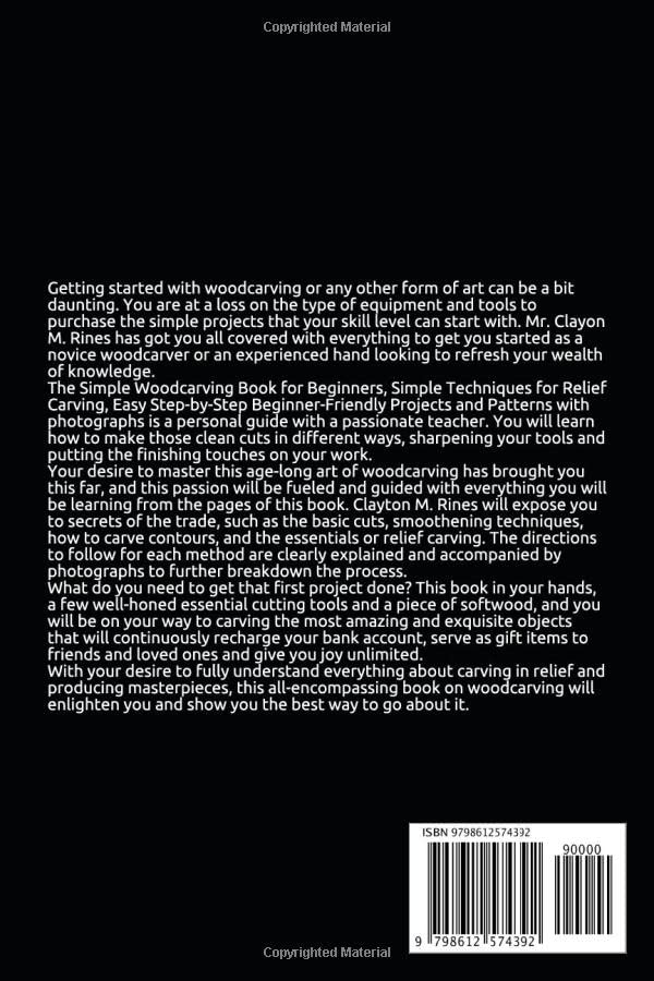 The Simple Woodcarving Book for Beginners: Simple Techniques for Relief Carving, Easy Step-by-Step Beginner-Friendly Projects, and Patterns with WoodArtSupply