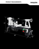 Benchtop 14" Variable Speed Wood Lathe w/induction motor WAHUDA TOOLS