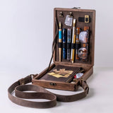 Writers Messenger Wood Box Retro Wooden Artist Tool and Brush Storage Case messenger wood box XISAOK