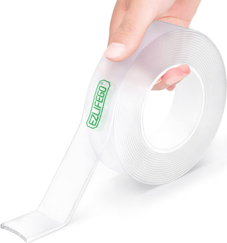 EZlifego Double Sided Tape Heavy Duty, Extra Large Nano Double Sided Adhesive Tape, Clear Mounting Tape Picture Hanging Adhesive Strips,Removable EZlifego