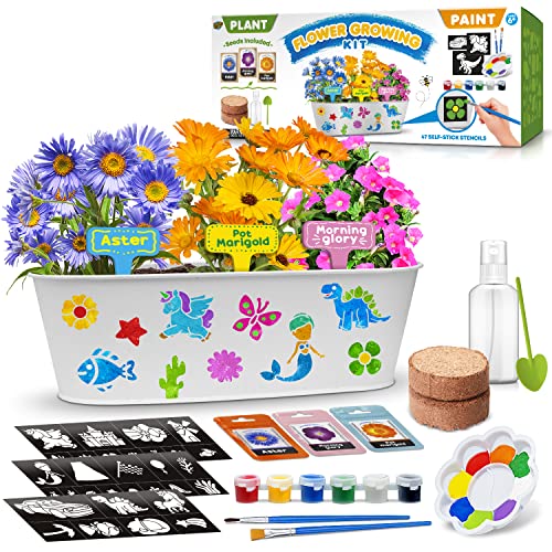 Learn & Climb Arts and Crafts for Kids Ages 6-12, Plant and Decorate Your Own Flower Garden, Kit Includes All Supplies & Instructions, Best Craft - WoodArtSupply