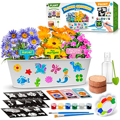 Learn & Climb Arts and Crafts for Kids Ages 6-12, Plant and Decorate Your Own Flower Garden, Kit Includes All Supplies & Instructions, Best Craft - WoodArtSupply