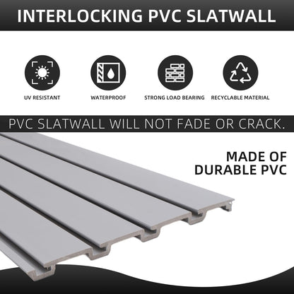 Slatwall Panels 4x8 ft with 26 Slatwall Hooks, Slat Wall Paneling Garage Slat Wall Systems PVC Wall Panels Pegboard Wall Organizer, Grey Slatwall - WoodArtSupply