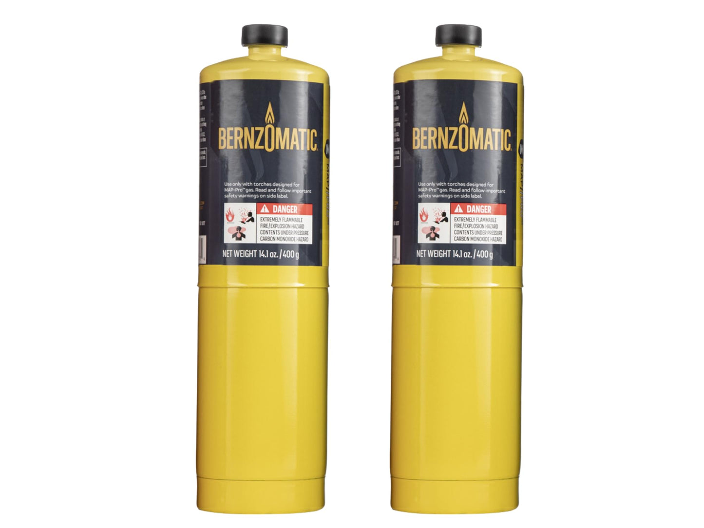 Bernzomatic Pre-Filled MAP-Pro Gas Torch Style Cylinder 14.1 oz - Pack of 2 - WoodArtSupply