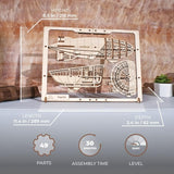 UGEARS 2.5D Framed Zeppelin - Classic Aircraft Wood Model Kit with Movable Propellers & Stabilizers - Airship Wooden Puzzle Model Kits for Adults - UGEARS