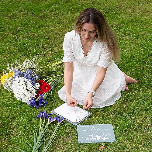 Hygge & Sage Extra Large Wooden Flower Press Artistry Kit with Nature Journal | 6-Layer, 8 x 11 Inch Flower Pressing Kit for Adults with Extra Hygge & Sage