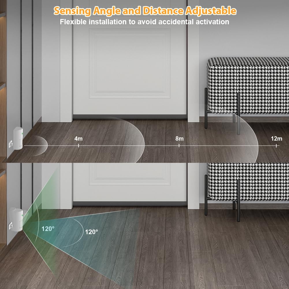 Motion Sensor Switch with Outlet, ASOFTY PIR Wireless Motion Sensor Plug with Light Sensor, Adjustable Sensitivity, IP54 Waterproof, Auto Activated ASOFTY
