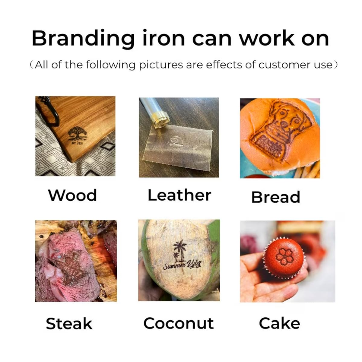 Customizable Brass Branding Iron for Burgers, Steaks, and Crafts TPFOON