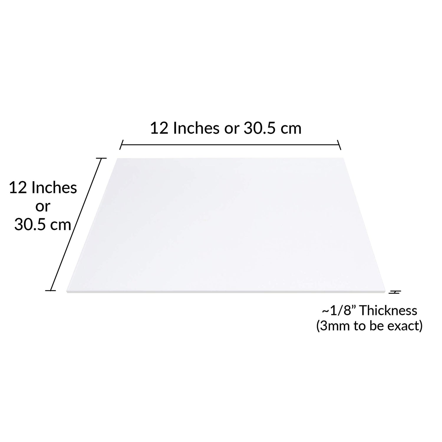 SimbaLux Acrylic Sheet Clear Cast Plexiglass 12” x 12” Square Panel 1/8” Thick (3mm) Pack of 2 Transparent Plastic Plexi Glass Board with Protective SimbaLux