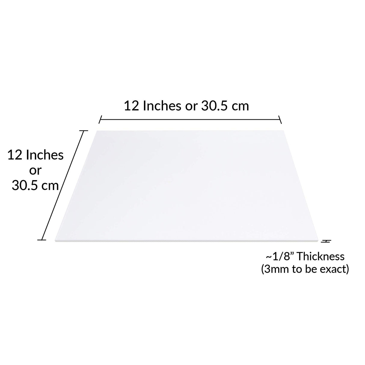SimbaLux Acrylic Sheet Clear Cast Plexiglass 12” x 12” Square Panel 1/8” Thick (3mm) Pack of 2 Transparent Plastic Plexi Glass Board with Protective SimbaLux