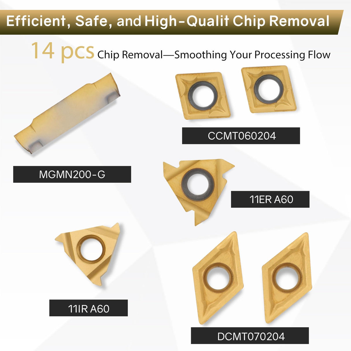 JOOGTO Indexable Lathe Turning Tool 21Pcs Kit 3/8'' 10mm Shank 7Pcs Metal Lathe Tools Holder Set with 14Pcs Turning Inserts for Turning Grooving Joogto