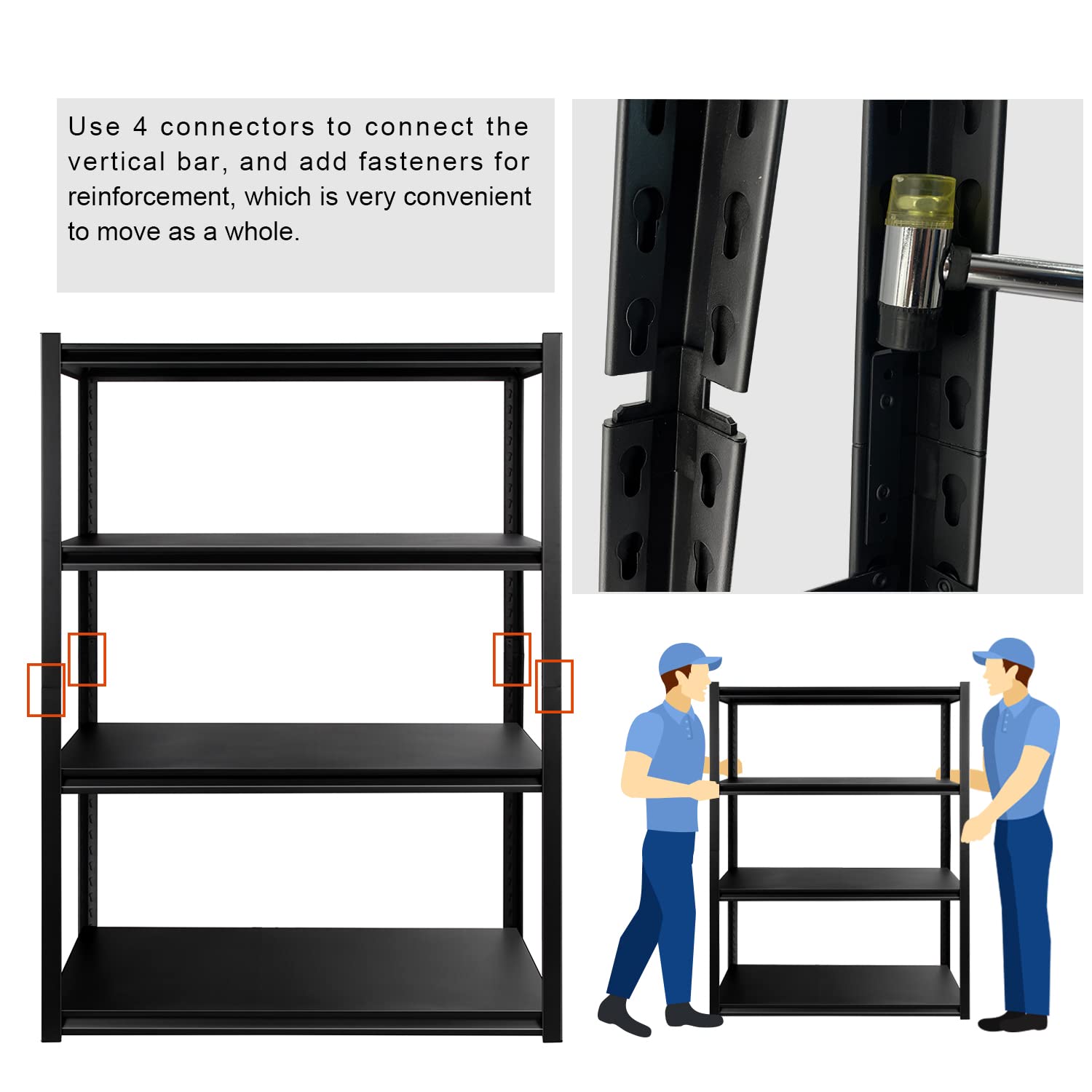 PACHIRA E-Commerce Wide Size Garage Storage Shelves Heavy Duty, 39.4" Wide Adjustable Rack 4-Tier Metal Shelving for Kitchen, Living Room, Basement, PACHIRA E-Commerce