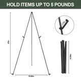 DANMO Easel Stand for Wedding Sign Poster 63'' Instant Display Easel for Floor Adjustable Metal Art Easel Black DANMO